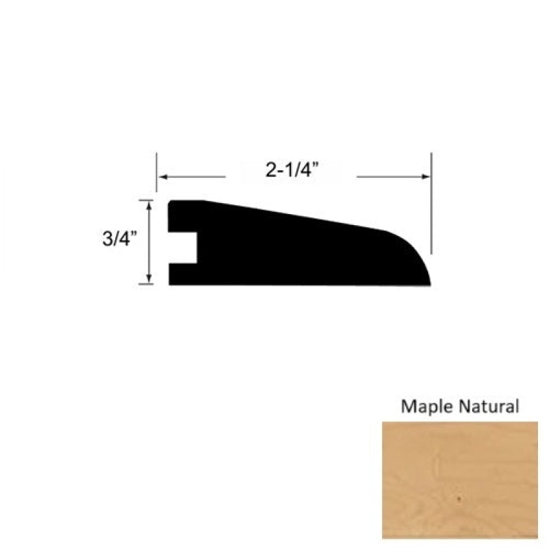 Heritage Solid Maple Natural Hardwood Moulding / Trim - 2 1/4" X 84" Reducer - Urethane