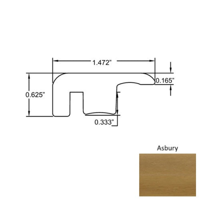 Seaside Asbury Laminate Wood Moulding / Trim - 94" End Cap - Embossed