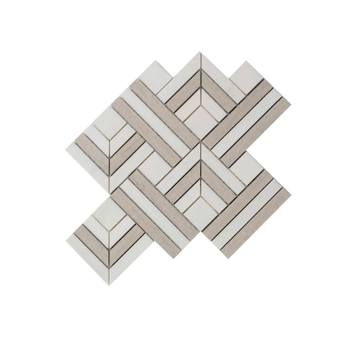 Rotunda Beige Marble & Porcelain Mosaic