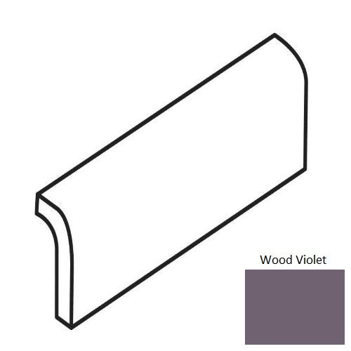 Color Wheel Classic Wood Violet Ceramic Wall Trim - 2" X 6" Radius Bullnose - Semi Gloss
