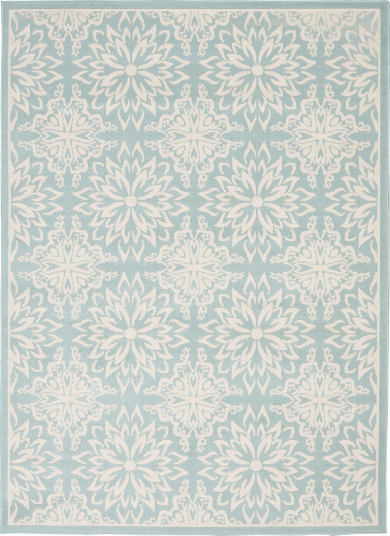 Jubilant Ivory Green Polypropylene Farmhouse Area Rug