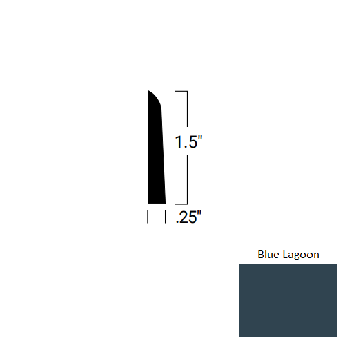 Johnsonite Blue Lagoon Rubber Millwork Shoe Moulding