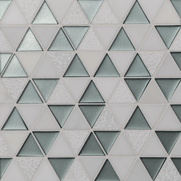 Kaikos Light Green & Oriental White Stone & Glass Mosaic