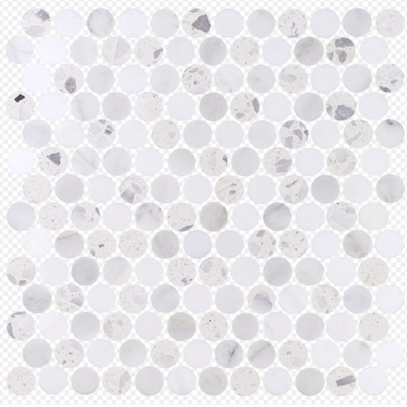 Venice Blue Natural Stone Mosaic - Penny Round - Honed