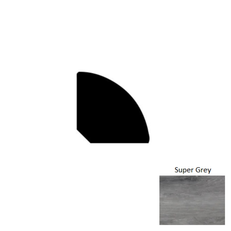 The Glacier Point Super Grey Luxury Vinyl Moulding / Trim - 94" Quarter Round - Aluminum Oxide
