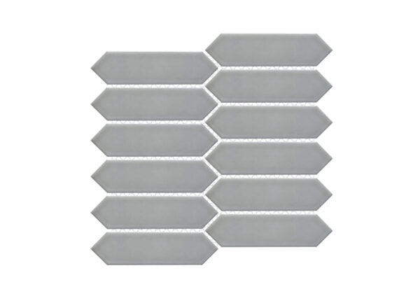 Artisan Plus Grey Porcelain Mosaic - Picket Fence - Glossy
