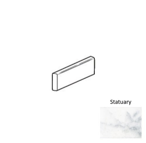 Statuary Wall Ceramic Floor Trim - 3" X 6" Bullnose