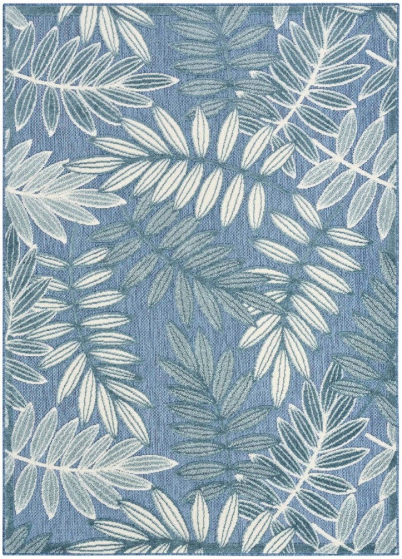 Aloha Blue Alh18 Polypropylene & Polyester Contemporary Area Rug - 10 Ft X 13 Ft - Blue