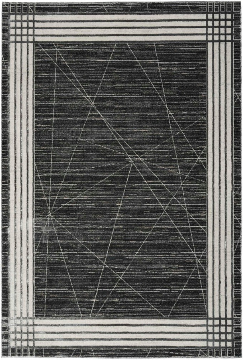 Desire Charcoal Silver Dsr01 Polyester Contemporary Area Rug - 5 Ft X 7 Ft - Charcoal Silver