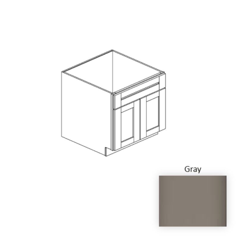 Gray Wood Kitchen Sink Base Cabinet