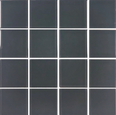 Aquatica Crystal Grey Glass Mosaic - 3" X 3" - Glossy
