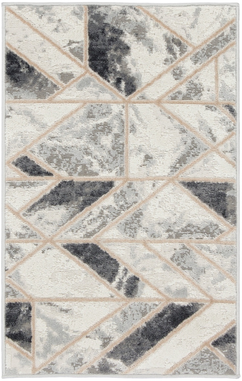 Elation Etn11 Ivory Grey Polypropylene Modern Area Rug