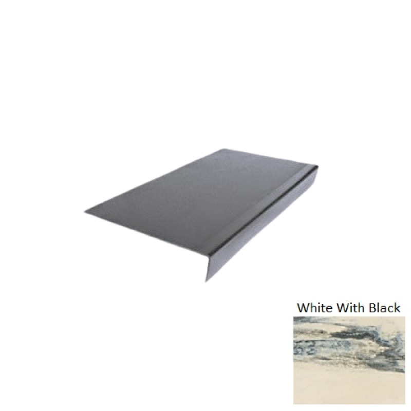 Evolving Styles Creative Elements White With Black Type 900 Distinct Designs Rubber - 12 1/2" X 72" Stair Tread - Hammered