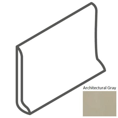 Color Wheel Classic Architectural Gray Ceramic Wall Trim - 4 1/4" X 6" Sanitary Cove Base