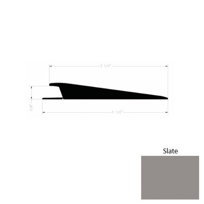 Solid 74 Slate Rubber Rolling Traffic Transition - 3 1/2" X 9 Ft (108") X 3/8"