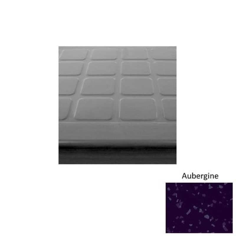 Symmetry 94 Aubergine Rubber (Sq) With Galley Red Abrasive Strip Stair Tread With Dupont Kevlar - Textured