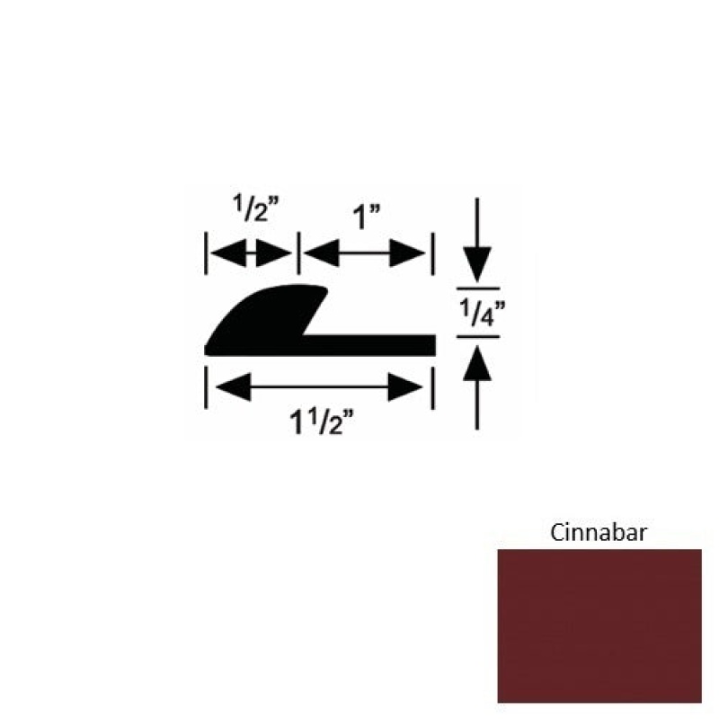 Solid 35 Cinnabar Rubber Underlap Carpet Edge
