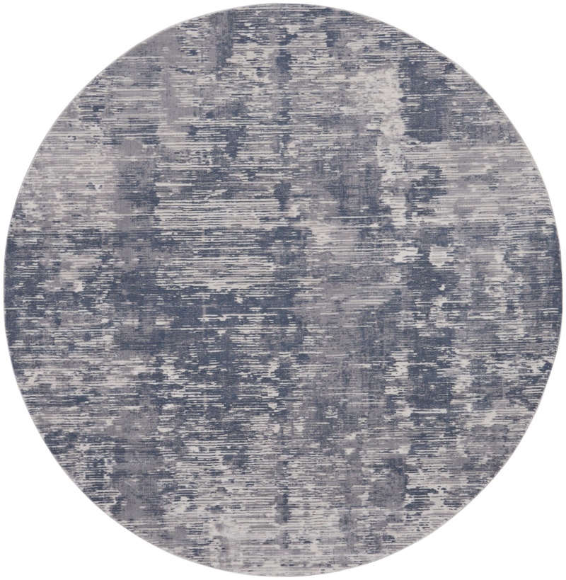 Rustic Textures Grey Modern Area Rug, 8 Ft Round