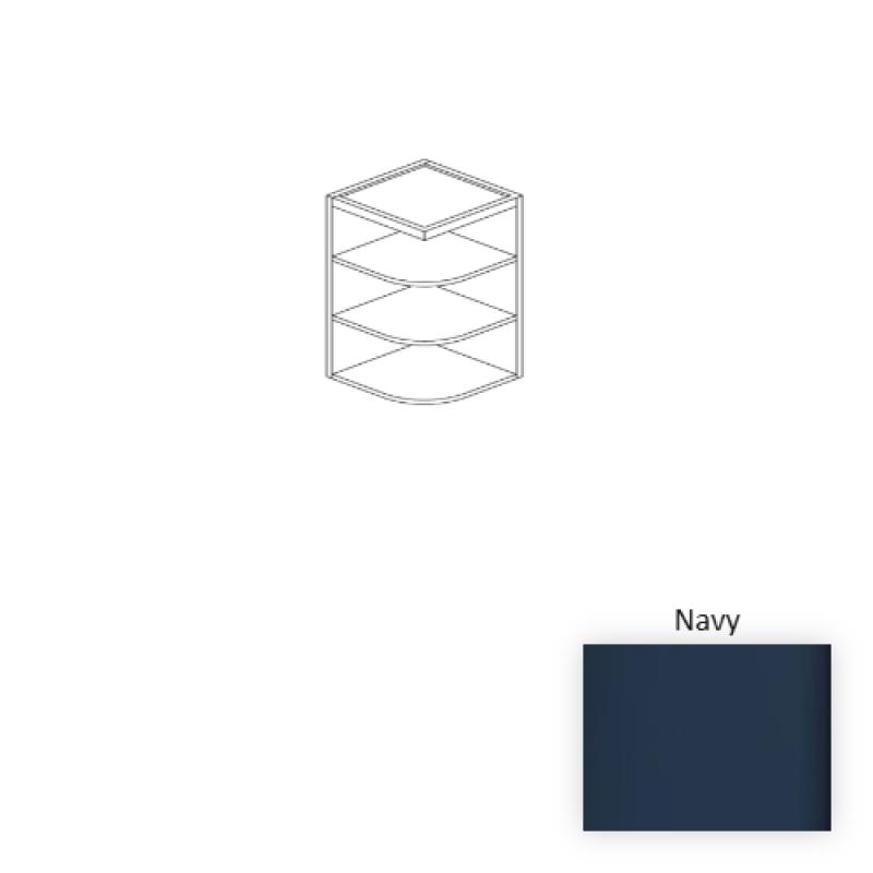 Navy Wood Kitchen Wall End Shelf