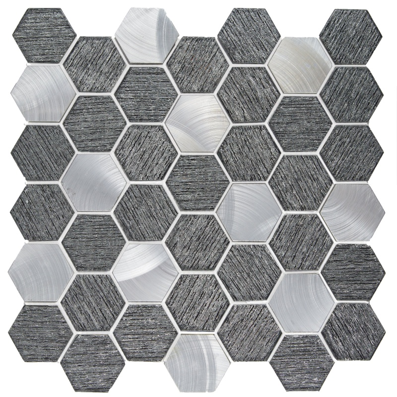 Glitz Value Glass & Metal Mosaic - Hexagon - Glossy