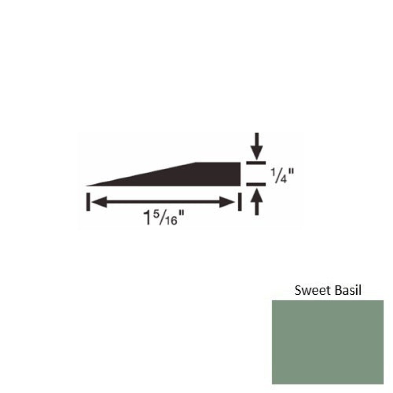 Solid 24 Sweet Basil Rubber Reducer Strip - 1 5/16" X 9 Ft (108") X 1/4"