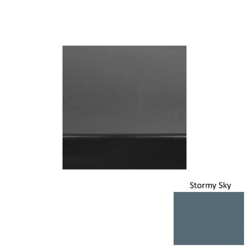 Solid 61 Stormy Sky Heavy Duty Rubber (Rd) With Black Abrasive Strip Stair Tread - Smooth