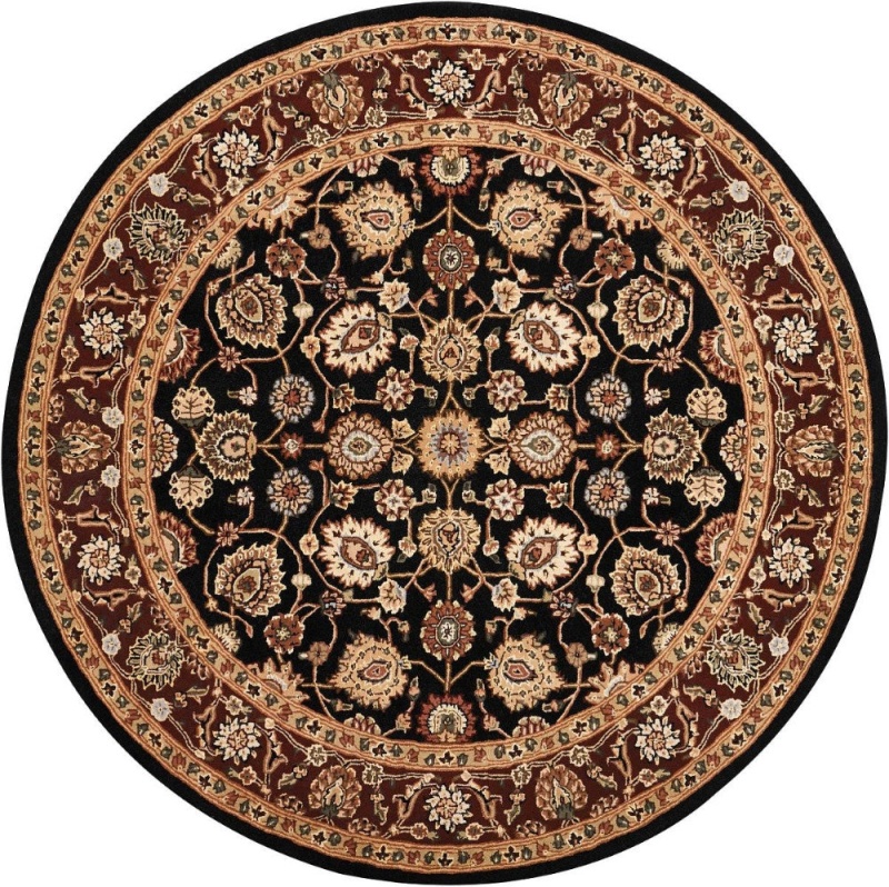 Nourison 2000 Black 2017 Wool Blend Traditional Area Rug - 6 Ft X Round - Black