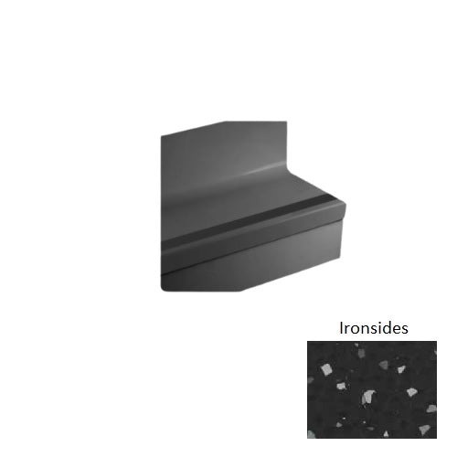 Johnsonite Ironsides Bamboo 19" x 42" Angle Fit Speckled Stair Tread with Riser