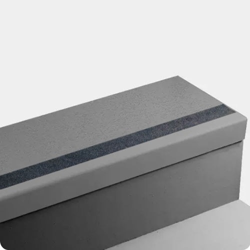 Johnsonite Charcoal Rice Paper Rubber Angle-Fit Stair Tread, 12 1/4" x 60", Without Riser (Sq), with Grey Grit Tape - T…
