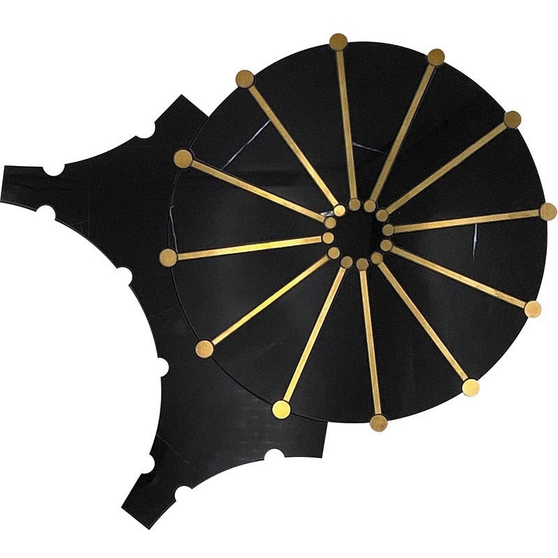 Skalini Line Waterjet Black Jade / Brass Metal & Stone Mosaic