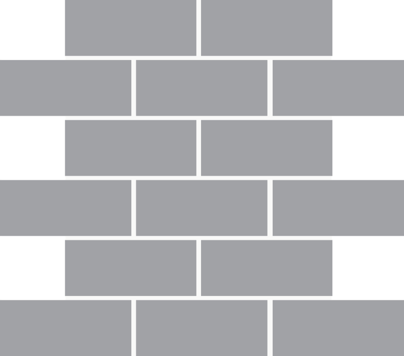 Atlas Light Grey Ceramic Mosaic - 2" X 4" Staggered - Matte