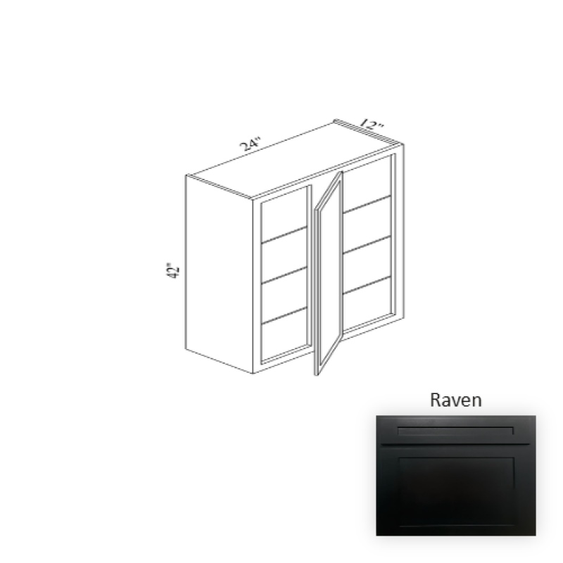 Wbc2442 Raven Wood Kitchen Corner Blind Base Cabinet - 24" X 42" X 12" (Assembly Required) - Raven