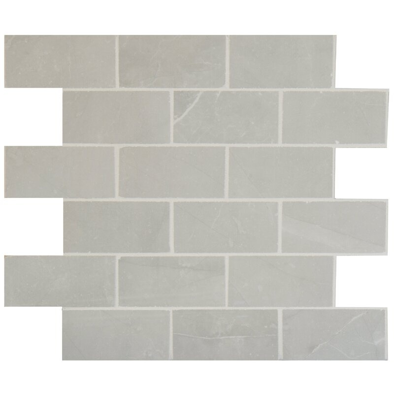 Sande Gray Porcelain Mosaic - 2" x 4" Brick - Polished