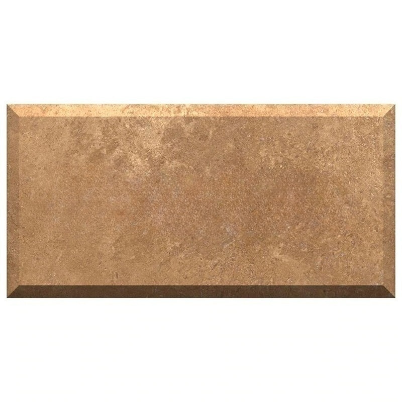 Noche Cross Cut Beveled Travertine Tile - Unfilled & Honed - 3" X 6"