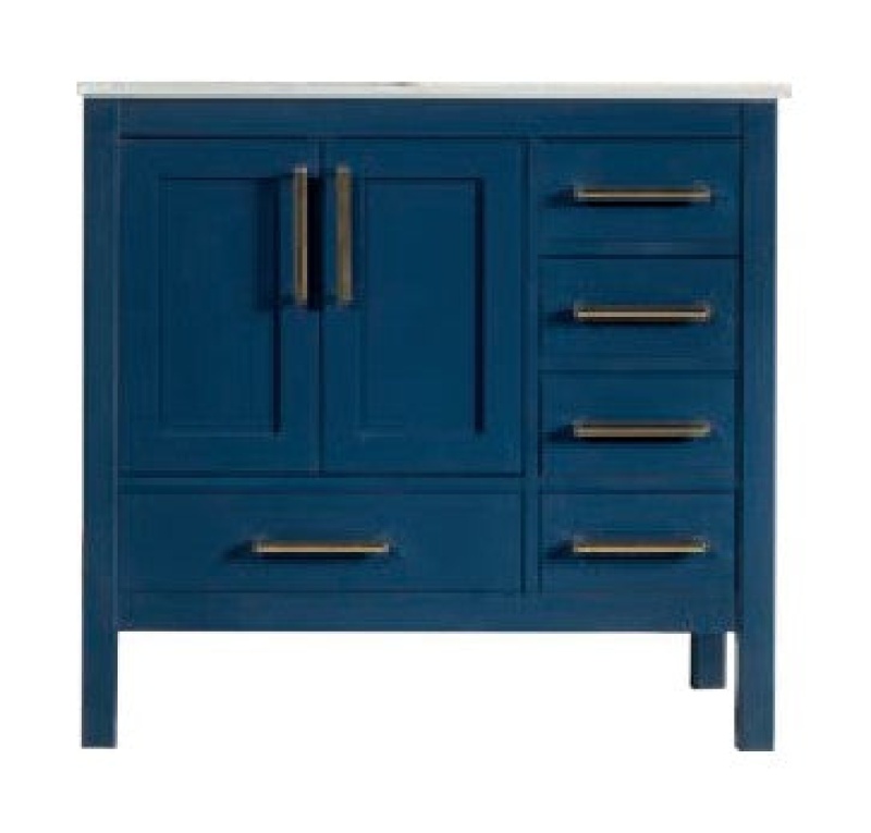 Ashley Navy Blue Bathroom Vanity with Cashmere Top