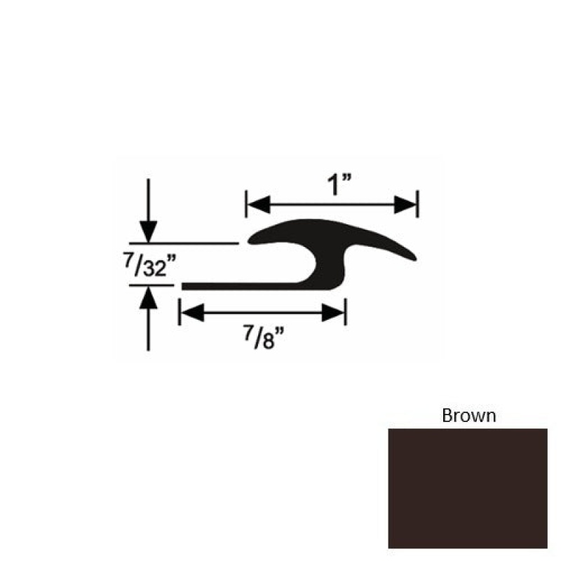 Solid 50 Brown Rubber Tile / Carpet Joiner