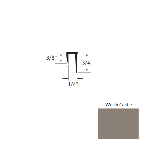 Johnsonite Welsh Castle Vinyl Moulding / Trim – 1/4" x 12 Ft (144") Square Cap Cove Cap