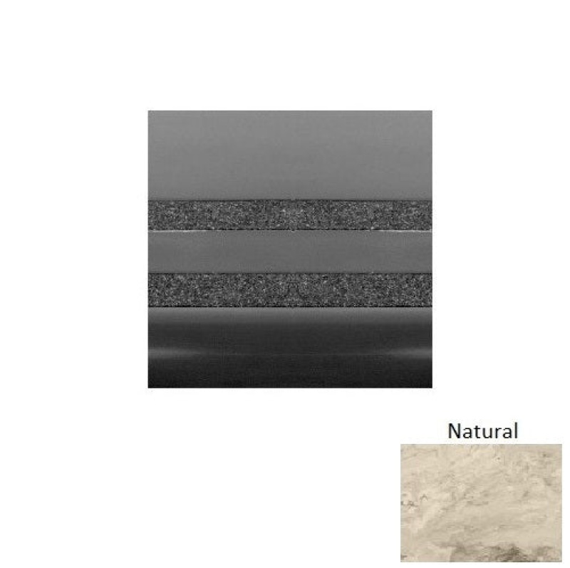 Marbleized 51 Natural Light Duty With Two 3/4 Inch Strips Rubber (Rd) With Safety Yellow Abrasive Strip Stair Tread - Smooth