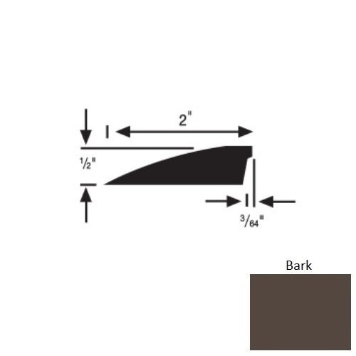 Flextones Bark Vinyl 157 Reducer - 1/2" X 12 Ft - Thermoplastic