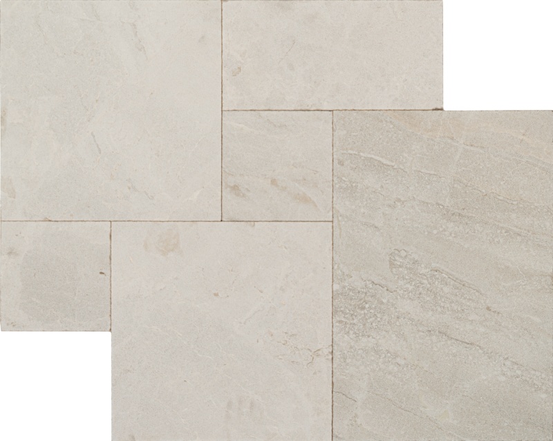 Troy Beige Marble Versailles Pattern - Sandblasted - Various Sizes