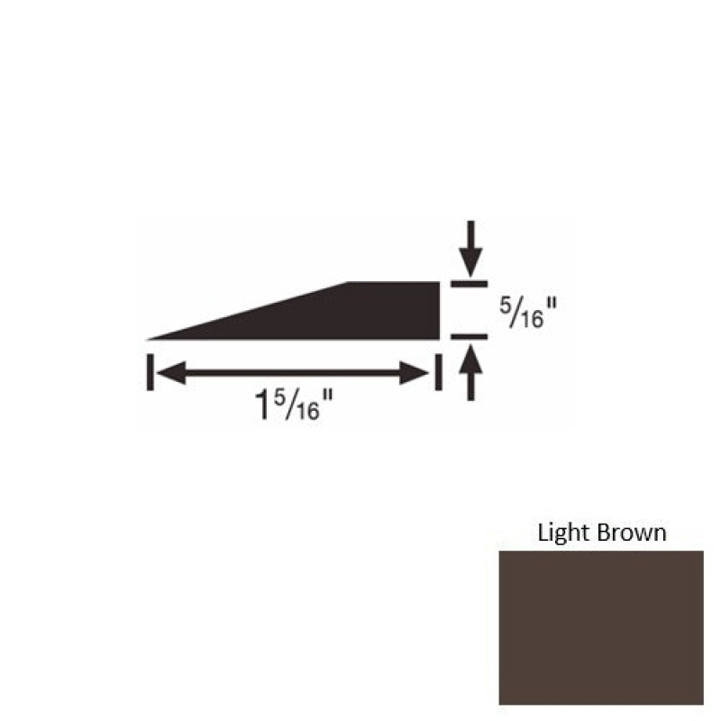 Solid 25 Light Brown Rubber Reducer Strip