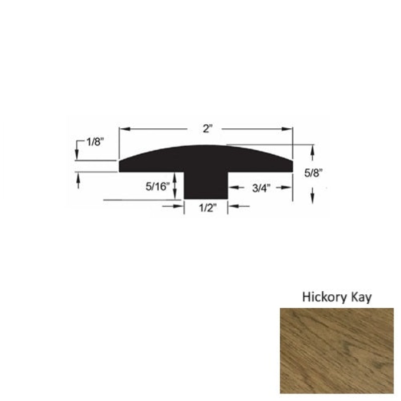 Avalon Hickory Kay Hardwood Moulding / Trim - 2" X 78" T Molding - Urethane