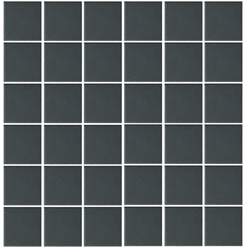 Aquatica Black Porcelain Mosaic - 2" x 2" - Unglazed