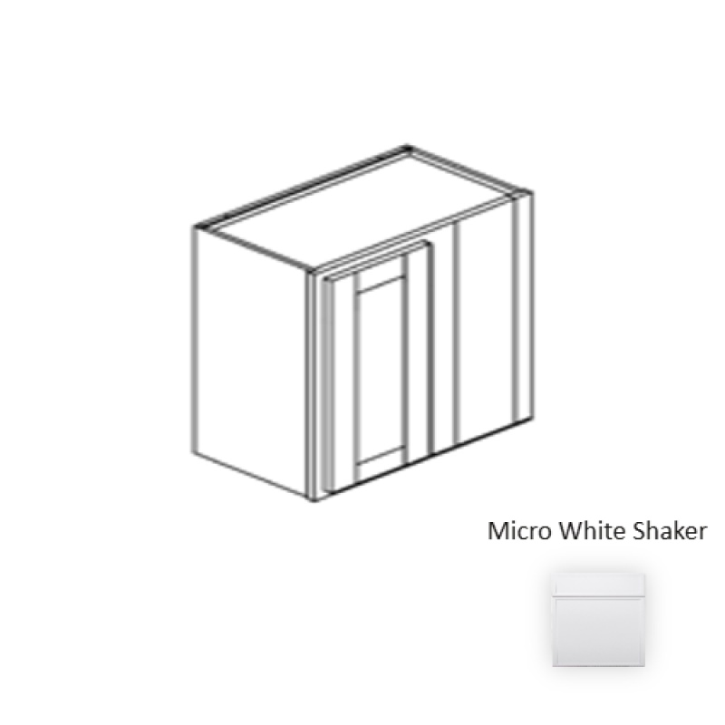 Mws.Wbc3042 Framed Shaker Premium Micro White Shaker Natural Clear Coat Wood Kitchen Wall Cabinet - 30" X 42" X 12" - Natural Clear Coat