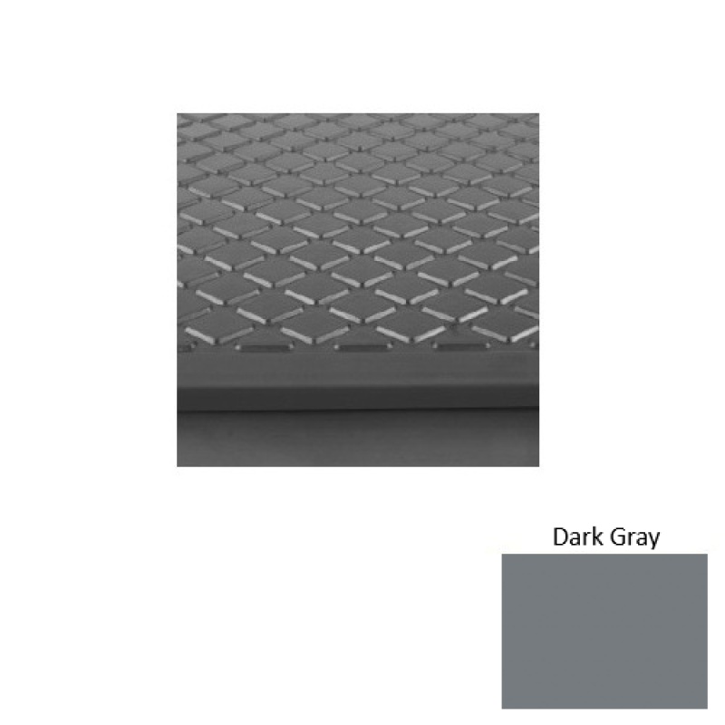 Solid 30 Dark Gray Diamond Rubber (Sq) Stair Tread With Dupont Kevlar - Textured