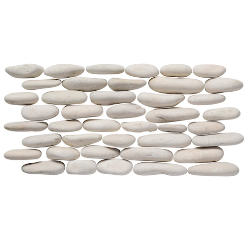 Pebble Antique Timor White Mosaic - Stacked Pebble - Natural