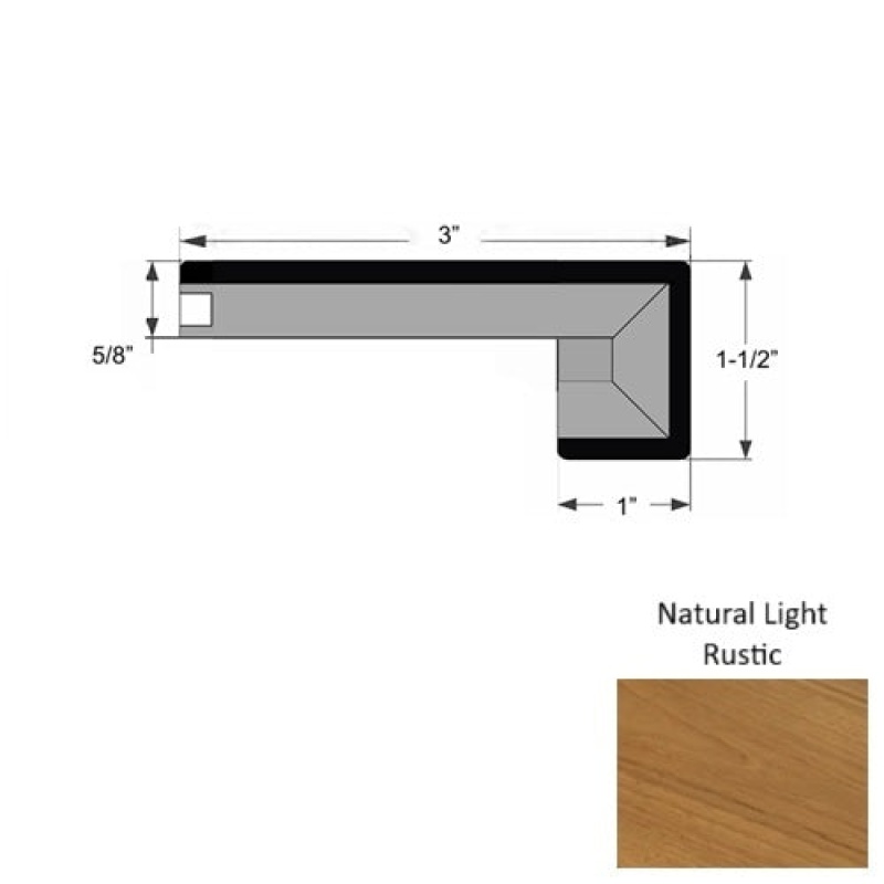 True Teak Natural Light Rustic Hardwood Moulding / Trim - 5 1/2" X 82" Square Stair Nose - Urethane
