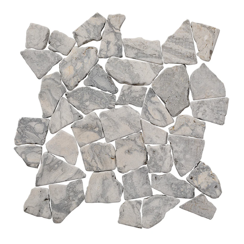 Random Swirl Grey Marble Mosaic - Random - Tumbled
