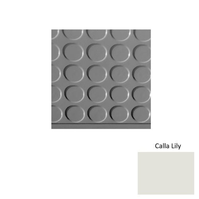Solid 97 Calla Lily Vantage Raised Circular Rubber (Sq) With Black Abrasive Strip Stair Tread - Textured