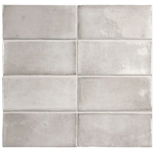 Soco Grey Porcelain Tile - Glossy - 2" x 6"